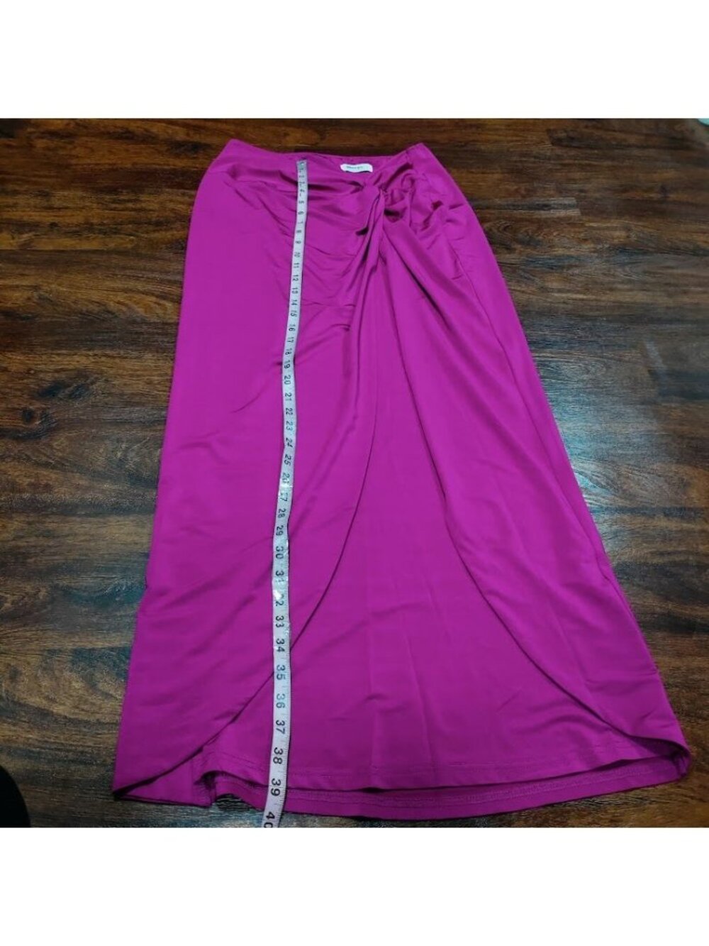 Showpo.  Fuchsia Drapey With Front Knot Long Side Slit Maxi Skirt Women's Size 8 - Picture 8 of 8
